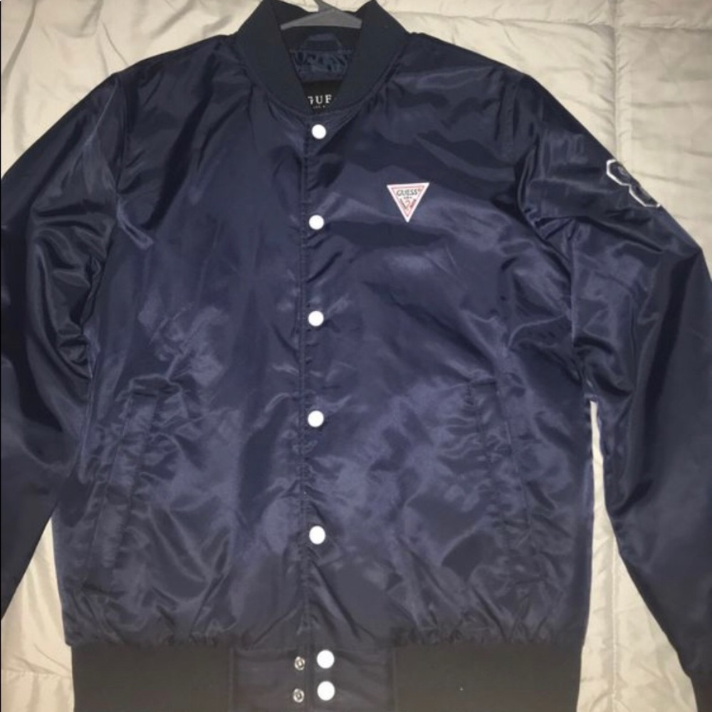 Guess Navy Blue Bomber Jacket